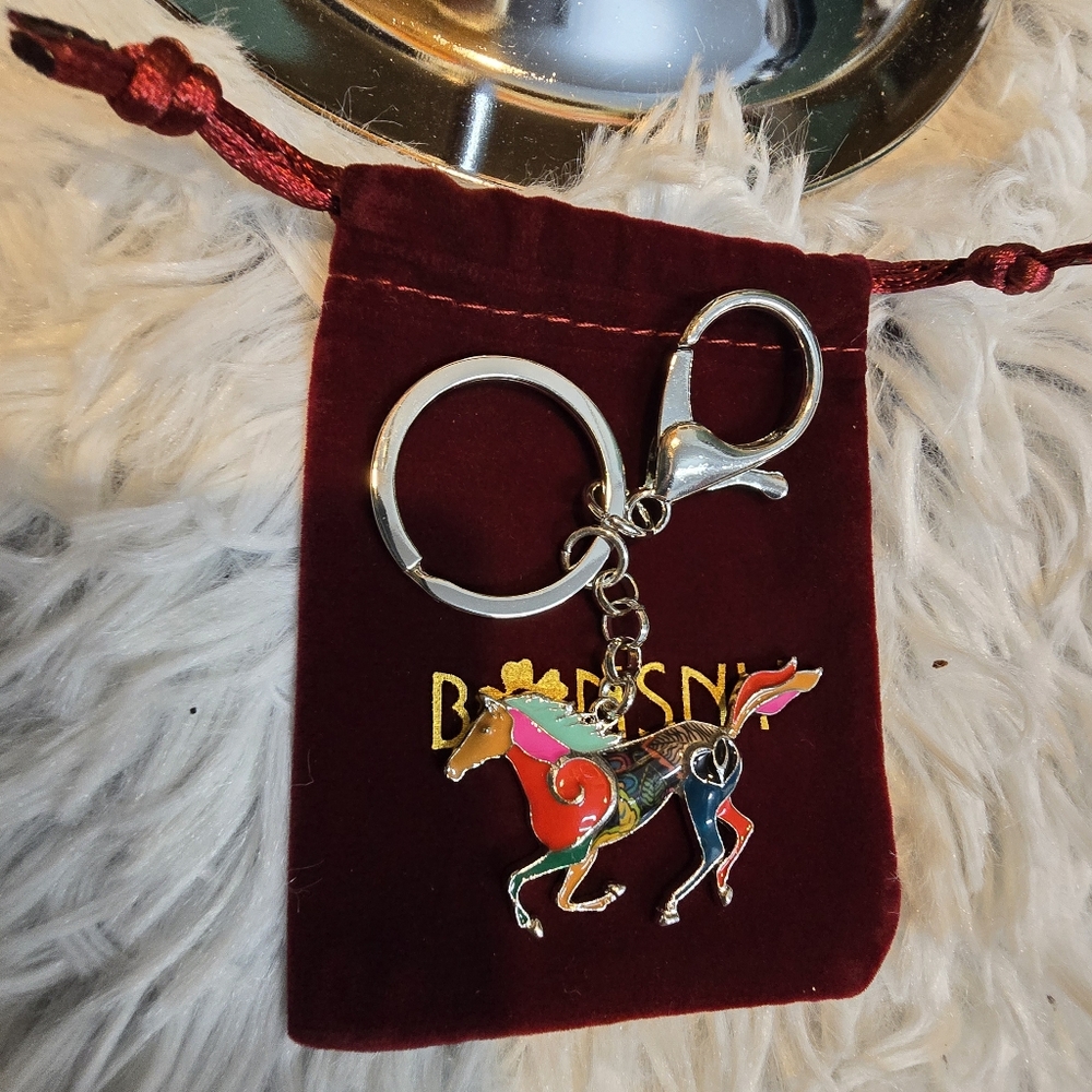 Colorful Horse Keychain bag charm nwt